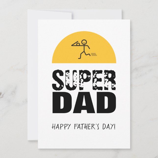 Stilvolle Design "SUPER VATER" Personalisierte Wün Einladung (Vorderseite)