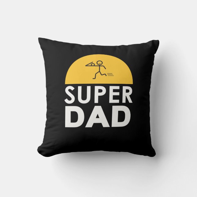 Stilvolle Design "SUPER VATER" Personalisierte Wün Kissen (Vorderseite)
