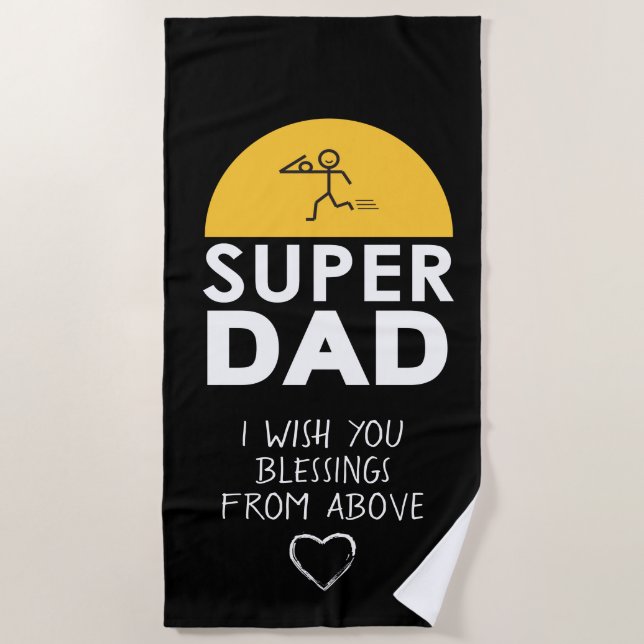 Stilvolle Design "SUPER VATER" Personalisierte Wün Strandtuch (Vorderseite)