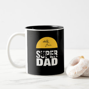 Stilvolle Design "SUPER VATER" Personalisierte Wün Zweifarbige Tasse