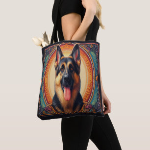 Stilvolle Deutsche Schäferhund farbenfrohe Rahmen Tasche