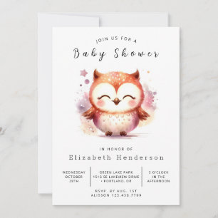 Stilvolle Digital Owl Baby Dusche Einladung