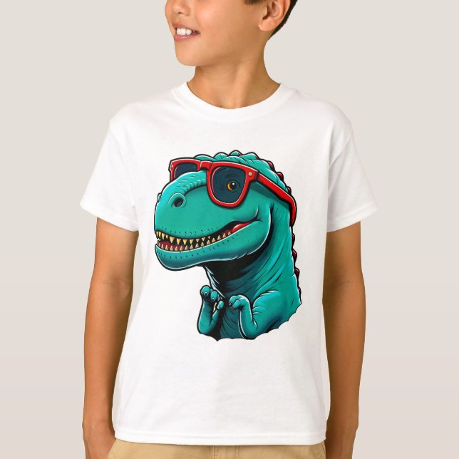 "Stilvolle Dinosaurier mit Brille" T-Shirt (Vorderseite)