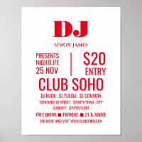 Stilvolle DJ-, Club Event-Werbung