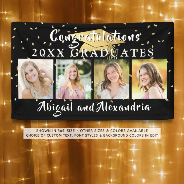 Stilvolle Double Abschluss Glückwunschs Grad 4 Fot Banner (Von Creator hochgeladen)