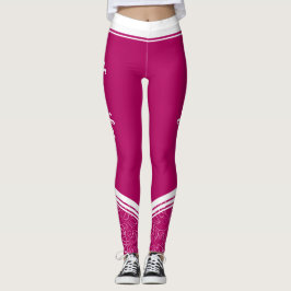 Stilvolle dunkle Magenta blorweiße Streifen und Na Leggings