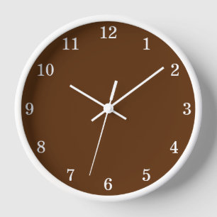 Stilvolle dunkle Schokoladenbraune Wanduhr