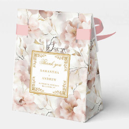 Stilvolle Dusty Pink Gold Wedding Danke Box Geschenkschachtel