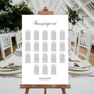 Stilvolle einfache 18 Tisch Hochzeitskarte Poster