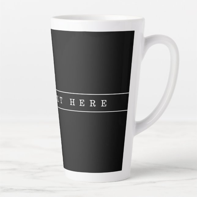 Stilvolle, einfache Text- und dünne Streifen Milchtasse (Rechts)