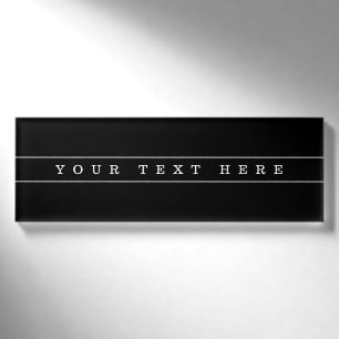 Stilvolle, einfache Text- und dünne Streifen Namenschild