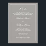 Stilvolle Einladung zu Deep Gray Wedding<br><div class="desc">Diese elegante Hochzeitseinladung besticht durch einen tiefen Schatten aus grauem und weißem Rahmen und Text. Sie können die Spitze mit Ihren Initialen personalisieren. Modernes und dennoch klassisches Ambiente in trendiger Hochzeitsfarbe.</div>