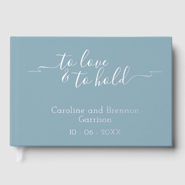 Stilvolle, einzigartige Couple Names Wedding Vow G Gästebuch (Vorderseite)