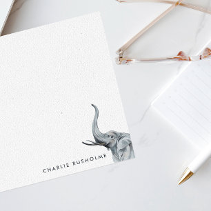 Stilvolle Elefant Personalisiert Stationery Mitteilungskarte