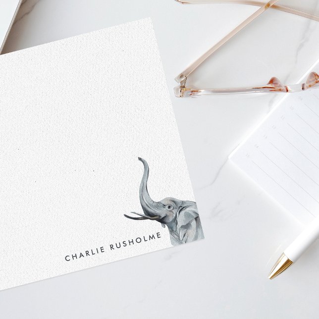 Stilvolle Elefant Personalisiert Stationery Mitteilungskarte (Von Creator hochgeladen)