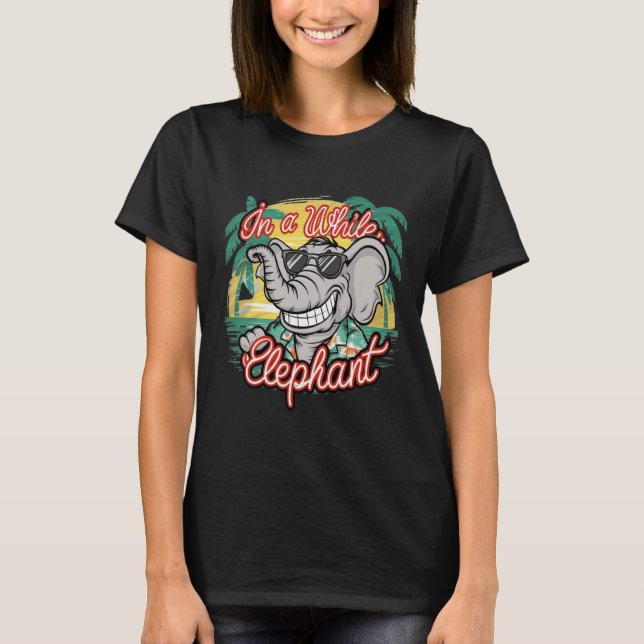 Stilvolle Elefanten und Tropical Vibes T-Shirt (Vorderseite)