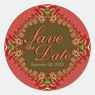 Stilvolle Elegance Lace Save the Date Stickers