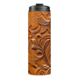 Stilvolle Elegant Camel Brown Imitate mit Leder Thermosbecher