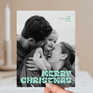 Stilvolle Elegant, frohe Weihnachten Familie Foto  Postkarte