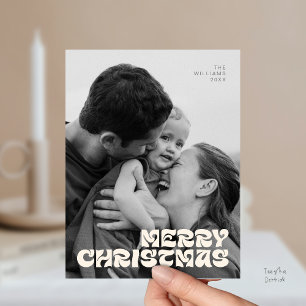 Stilvolle Elegant, frohe Weihnachten Familie Foto  Postkarte