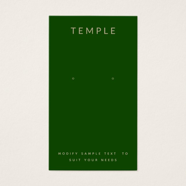 Stilvolle Elegant Green Earring Display Card (Vorderseite)