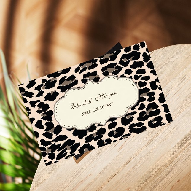 Stilvolle Elegant Moderne Girly Leopard Print Visitenkarte (Von Creator hochgeladen)