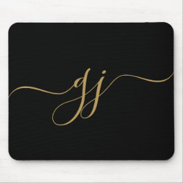 Stilvolle Elegant Script Initial Gold Monogram Mousepad