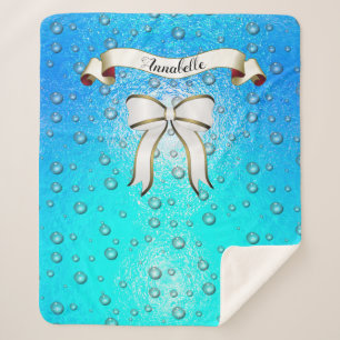 Stilvolle Elegant Shimmery Bow Name Personalize Sherpadecke