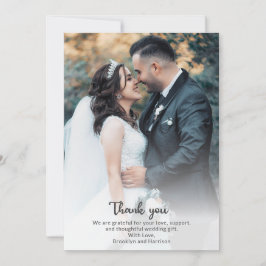 Stilvolle Elegante Braut und Groom Wedding Foto Dankeskarte