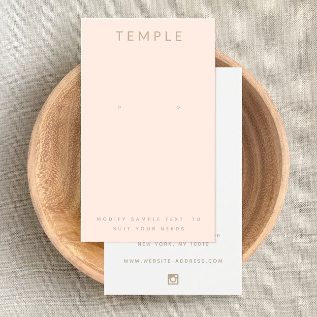 Stilvolle elegante Rosa-Ohrring-Display-Karte (Von Creator hochgeladen)