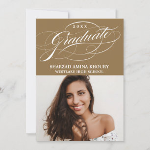 STILVOLLE ELEGANTE SCHRIFT 2 ABSCHLUSSPARTY-EINLAD EINLADUNG