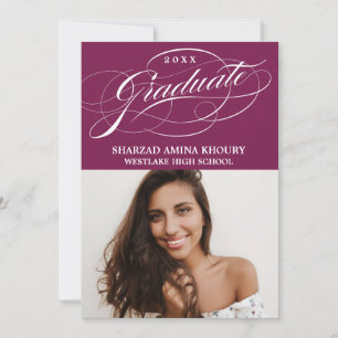 STILVOLLE ELEGANTE SCHRIFT 2 ABSCHLUSSPARTY-EINLAD EINLADUNG
