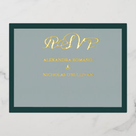 Stilvolle Emerald Wedding Meal Choice UAWG Foil Ca Folie Einladungspostkarte