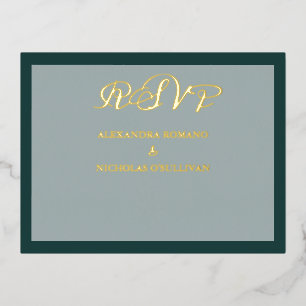 Stilvolle Emerald Wedding Meal Choice UAWG Foil Ca Folie Einladungspostkarte