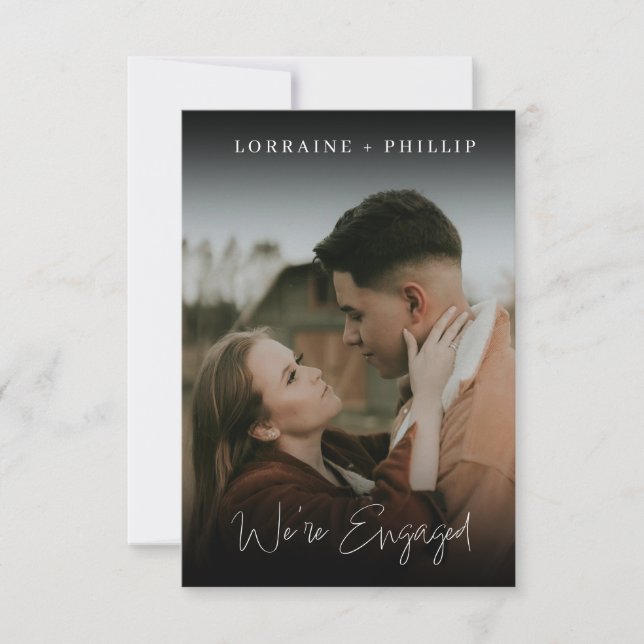 Stilvolle Engagement Party mit Foto einladen Einladung (Vorderseite)