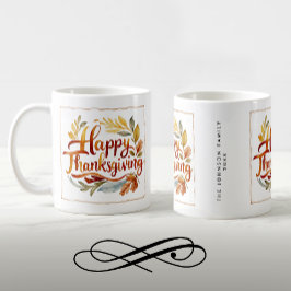 Stilvolle Erntedank Herbstfarbe Name Wasserfarbe Kaffeetasse
