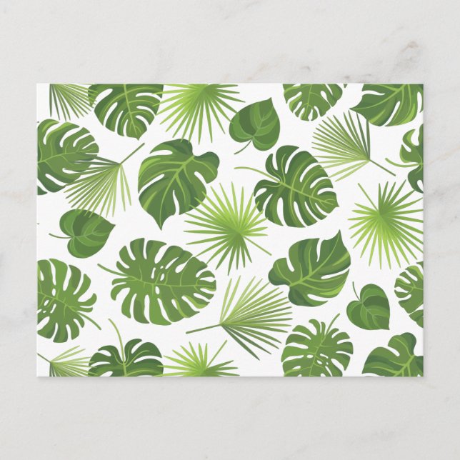 Stilvolle exotische tropische Blätter Muster Postkarte (Vorderseite)