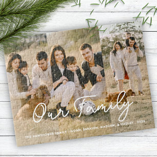 Stilvolle Familienfoto-Collage Script Typografie