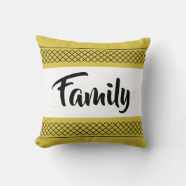 Stilvolle Familienmuster Print Yellow Gold Kissen