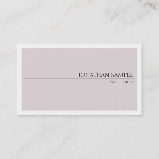 Stilvolle Farben Design Minimalistisch Chic Schlic Visitenkarte (Vorderseite)