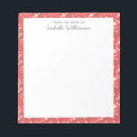 Stilvolle Farben Moderne Blumenmuster Orange Name Notizblock<br><div class="desc">Stilvoll farbiges,  modernes Blumenmuster in Orange Notepad</div>