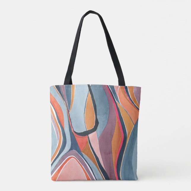 Stilvolle Farben Wasserfarben Abstrakte Kunst Tasche (Rückseite)