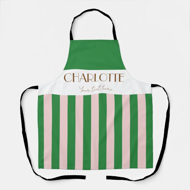 Stilvolle farbenfrohe Chic Stripes lebhafte grüne  Schürze (Vorderseite)