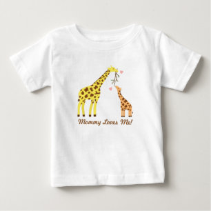 Stilvolle farbenfrohe Giraffe Mommy and Baby T-shirt