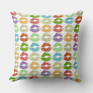 Stilvolle farbenfrohe Lippen #5 Kissen