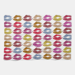 Stilvolle farbenfrohe Lips #11 Geschirrtuch