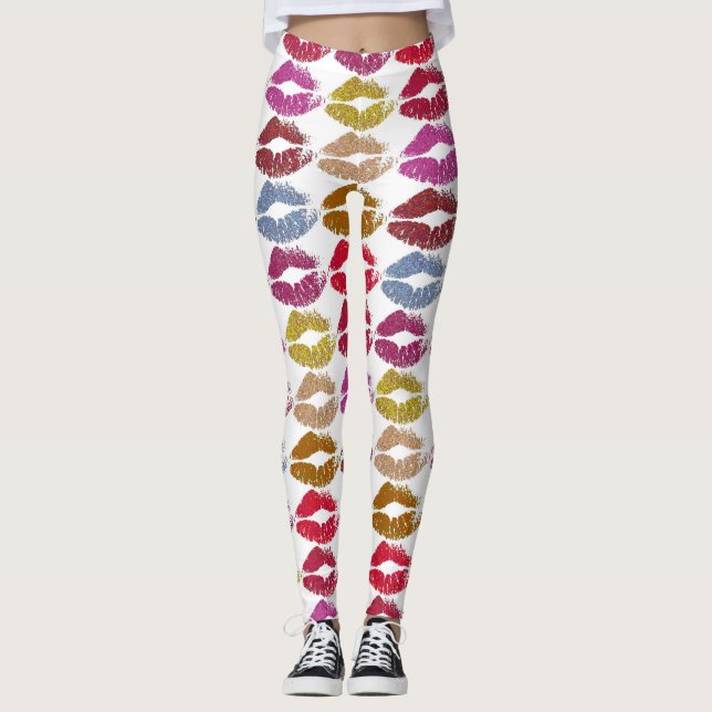 Stilvolle farbenfrohe Lips #11 Leggings (Vorderseite)
