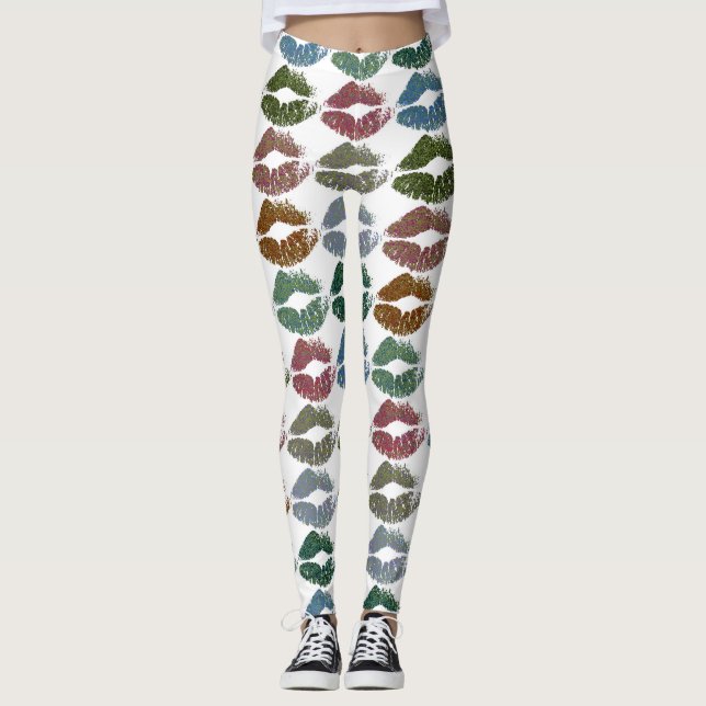 Stilvolle farbenfrohe Lips #15 Leggings (Vorderseite)