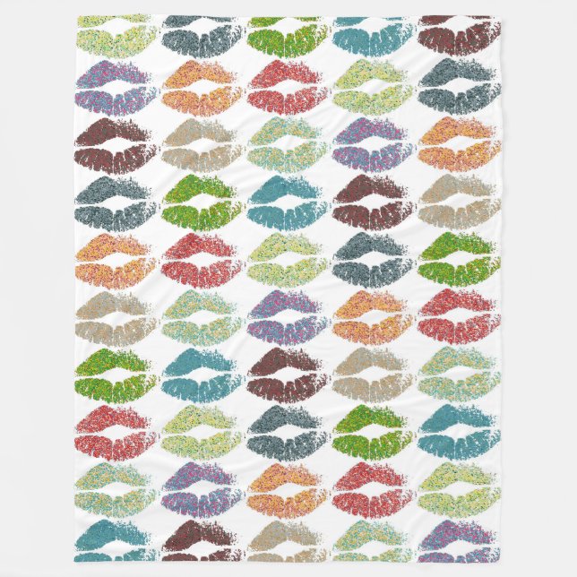 Stilvolle farbenfrohe Lips #16 Fleecedecke (Vorderseite)
