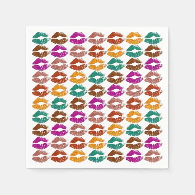Stilvolle farbenfrohe Lips #22 Serviette (Vorderseite)